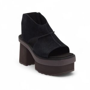 Newest UGG Black Unique Platform Heels Sandals